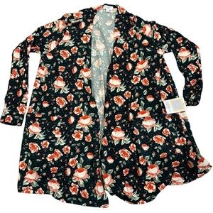 Lularoe Caroline Cardigan Sweater size large NWT Hearts and Flowers